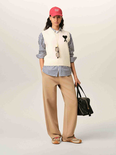 Ami Paris Mujer Barcelona Chaleco Punto Logo color Marfil sku 775-000243 01 - Foto 2