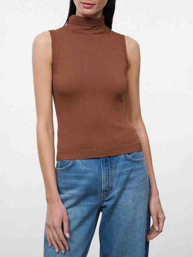 Staud Mujer Barcelona Top Punto Montclair color Terracota sku 775-000270 01 - Foto 1