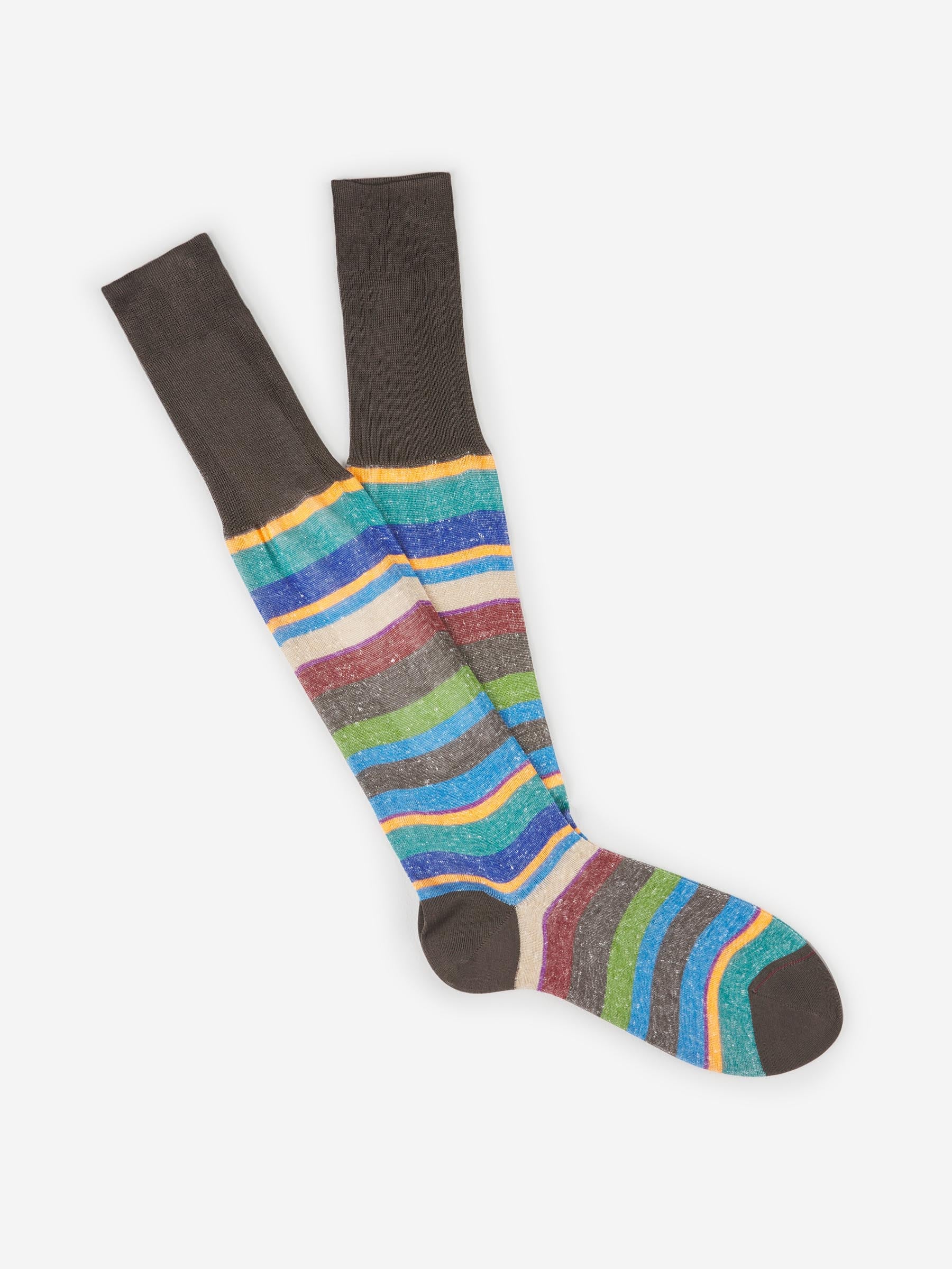 Gallo Hombre Barcelona Calcetines Rayas Multicolor color Marrón Oscuro sku 642-000427 01 - Foto 1