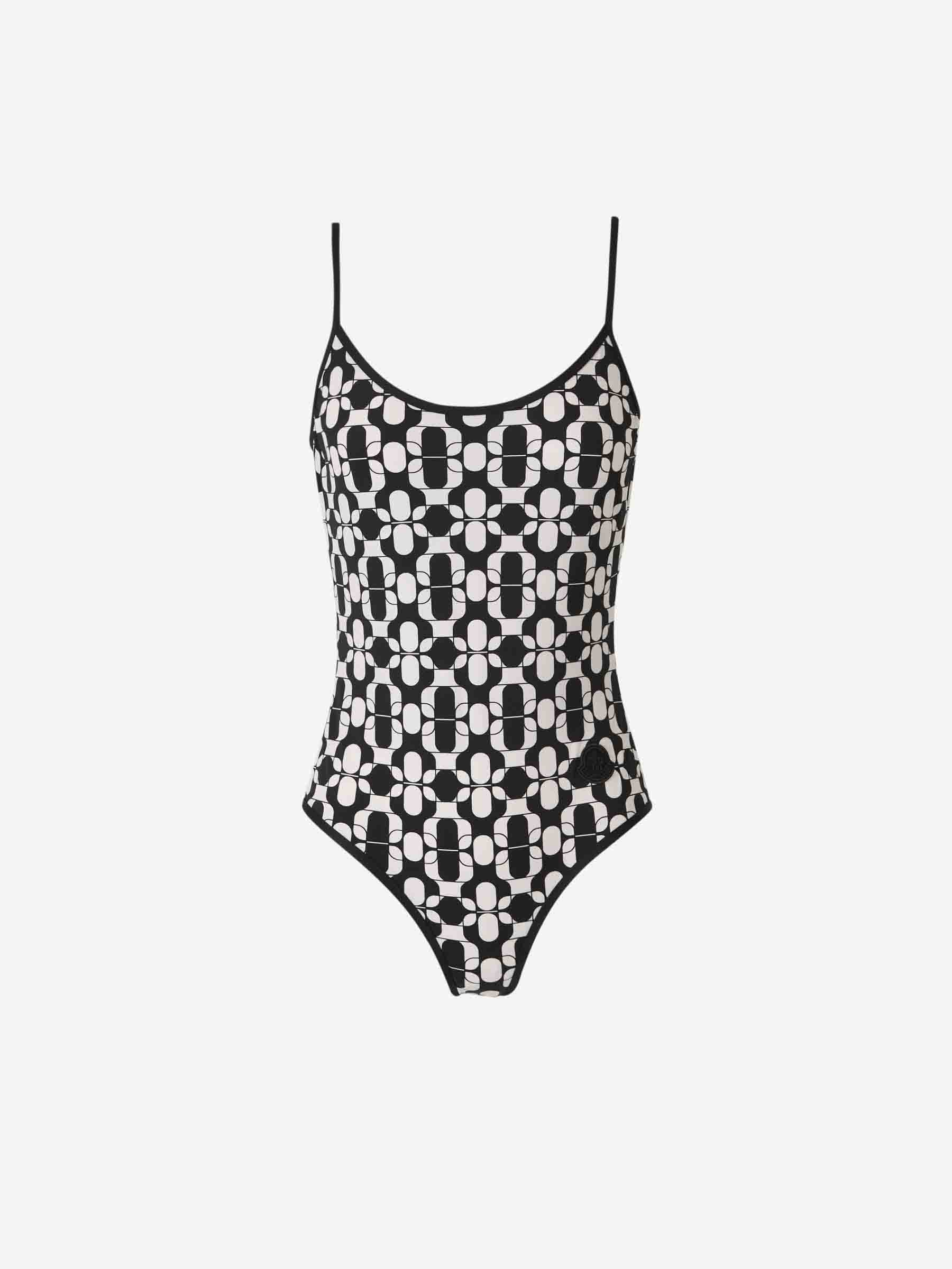 Moncler Mujer Barcelona Bañador Estampado Elástico color Blanco y Negro sku 781-000604 01 - Foto 1