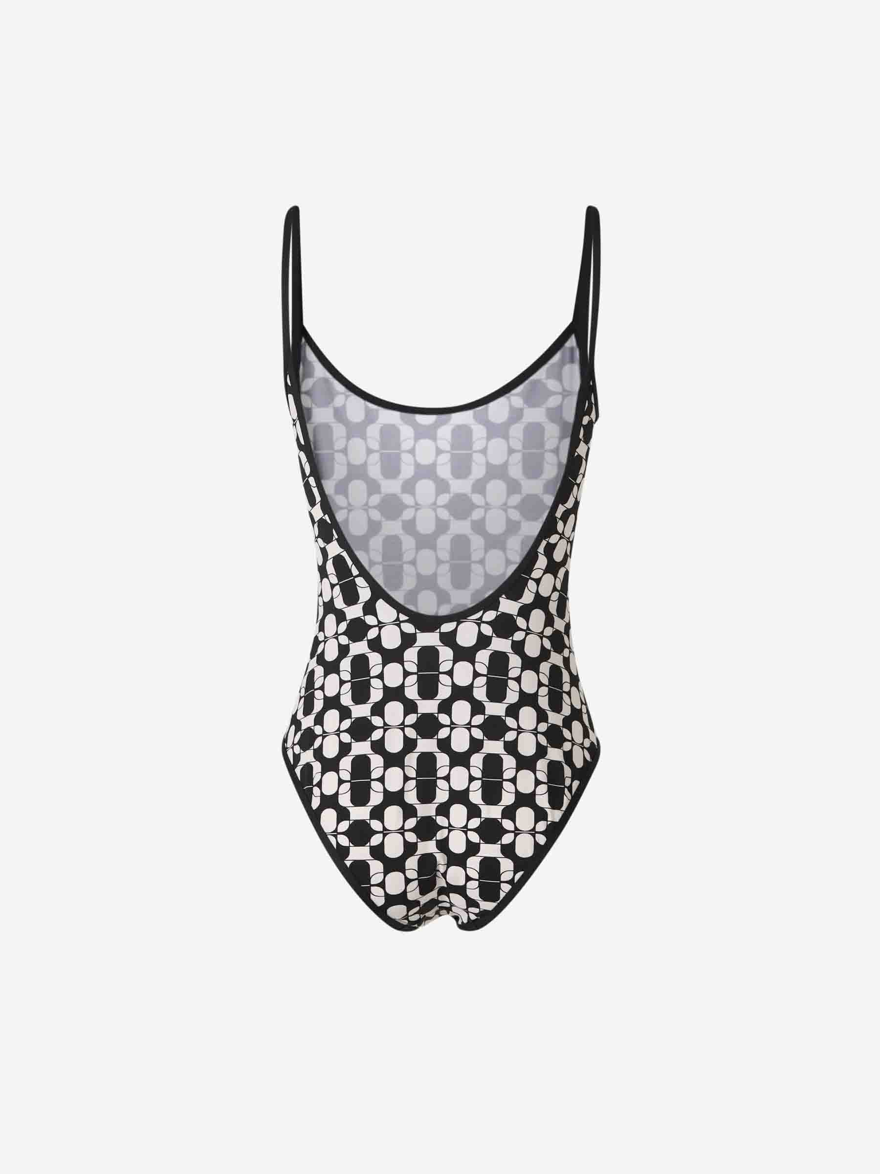 Moncler Mujer Barcelona Bañador Estampado Elástico color Blanco y Negro sku 781-000604 01 - Foto 2