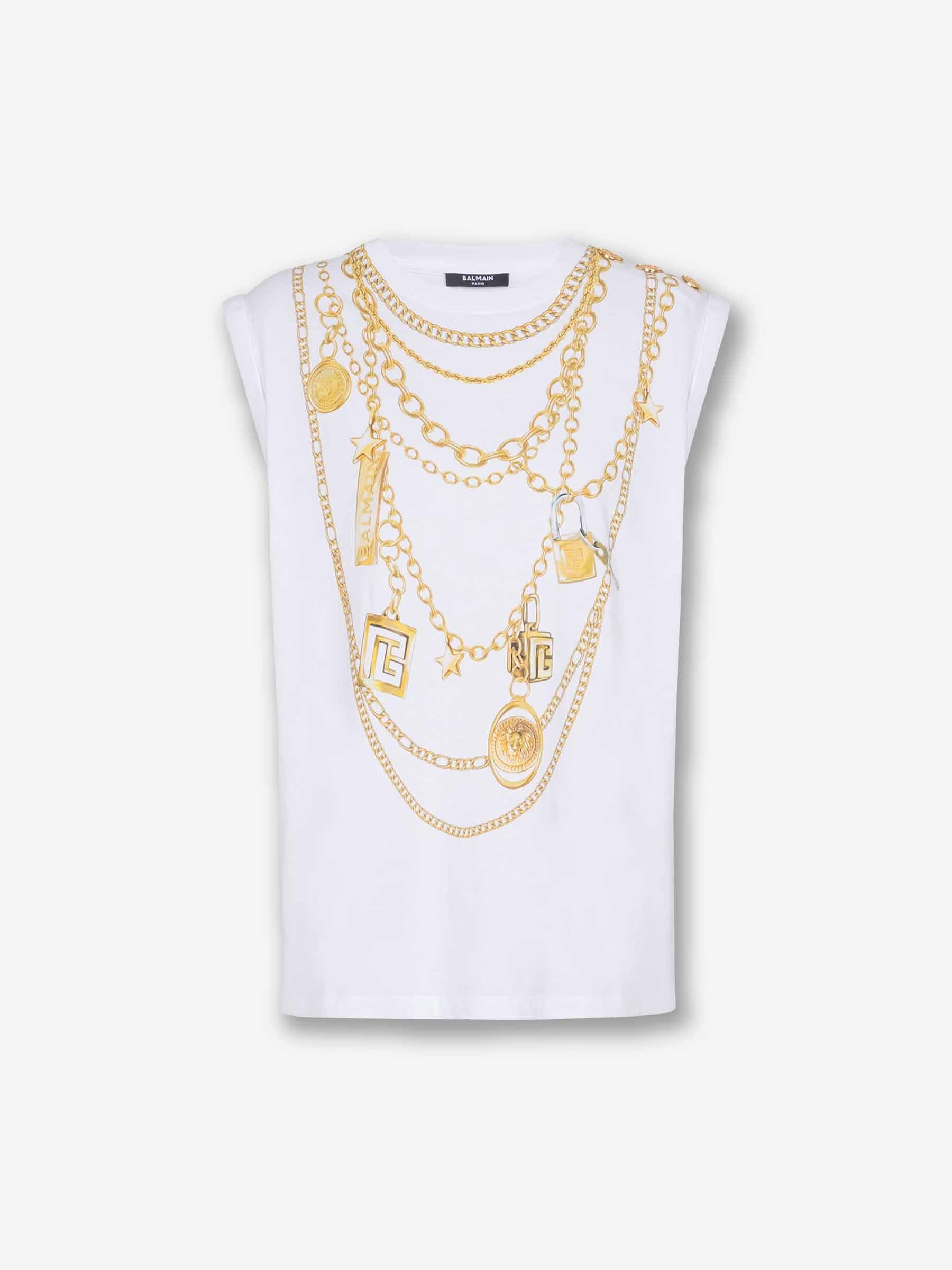 Balmain Mujer Barcelona Camiseta Estampado Collier color Blanco sku 782-001790 01 - Foto 1