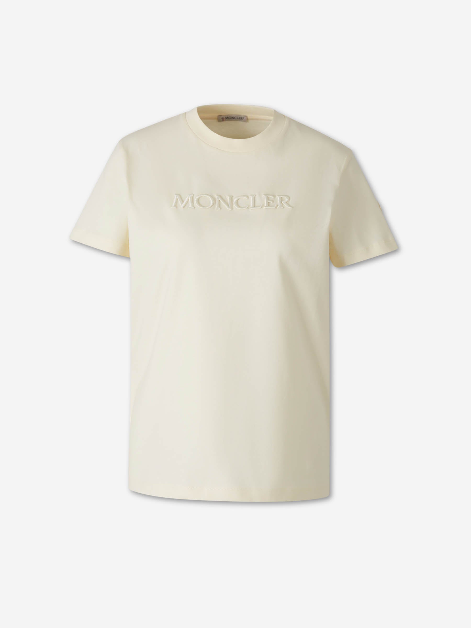 Moncler Mujer Barcelona Camiseta de algodón color Marfil sku 782-001791 01 - Foto 1