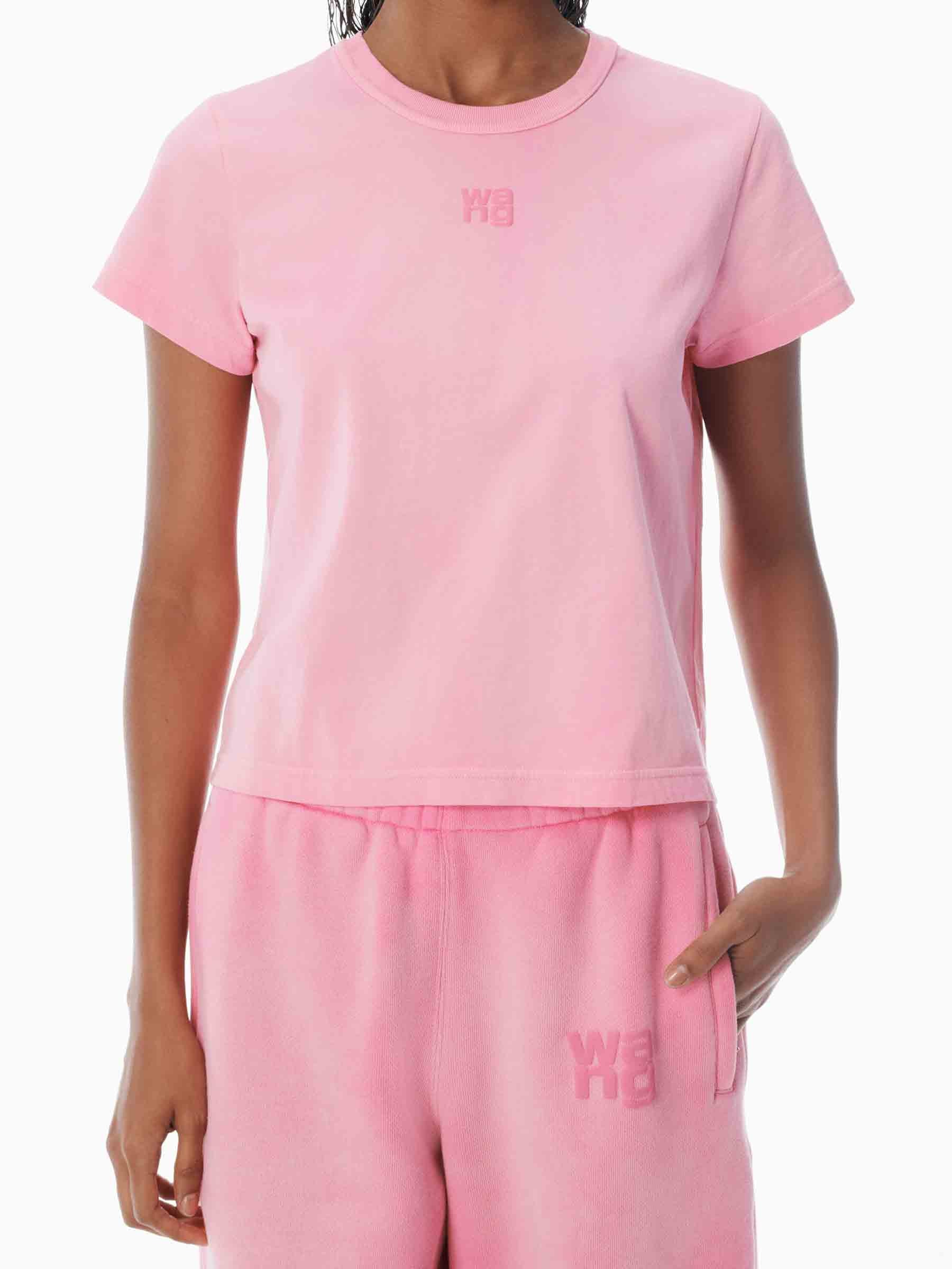Alexander Wang Mujer Barcelona Camiseta Logotipo Algodón color Rosa sku 782-001796 02 - Foto 2