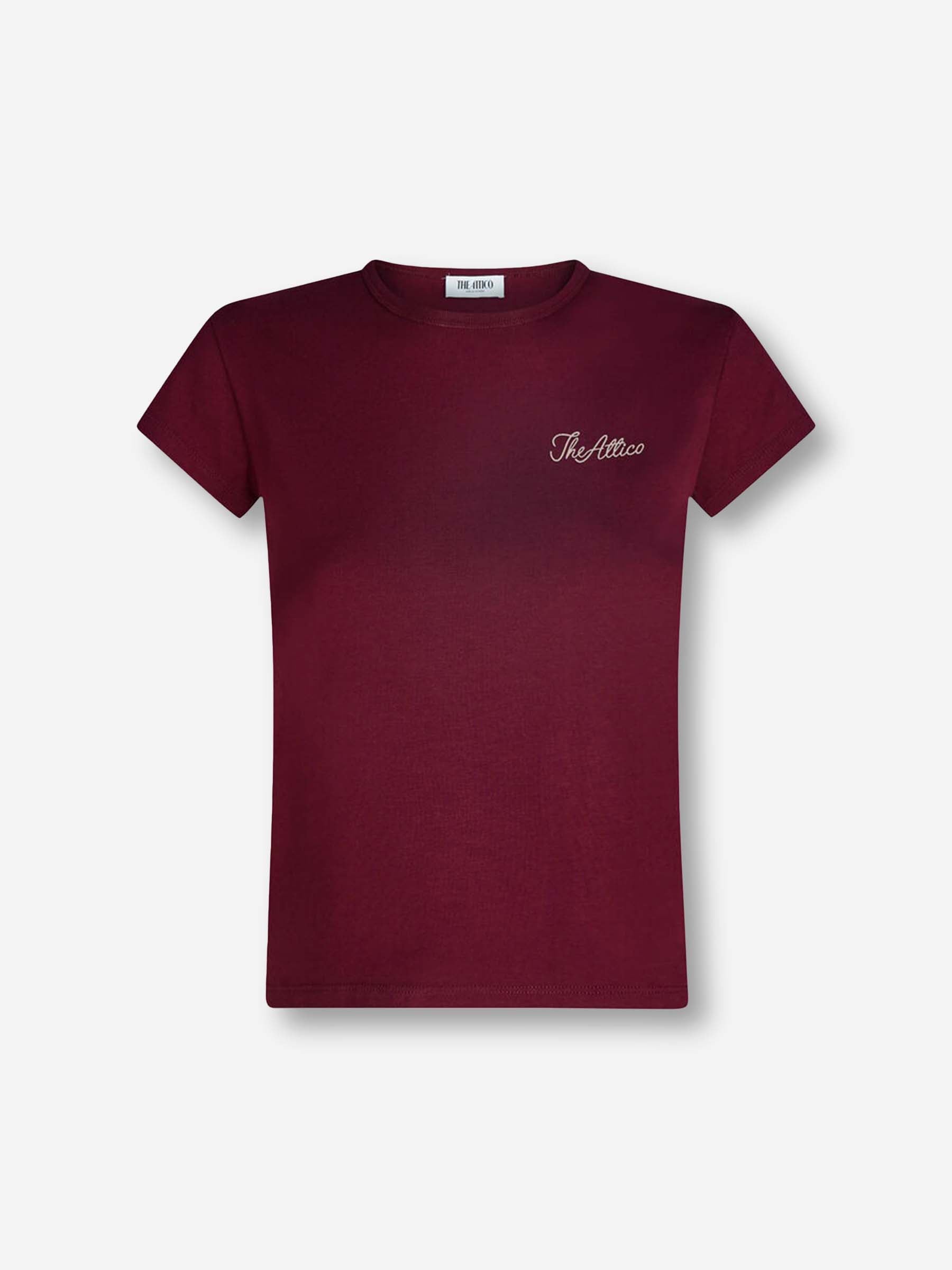The Attico Mujer Barcelona Camiseta Logo Algodón color Burdeos sku 782-001797 01 - Foto 1