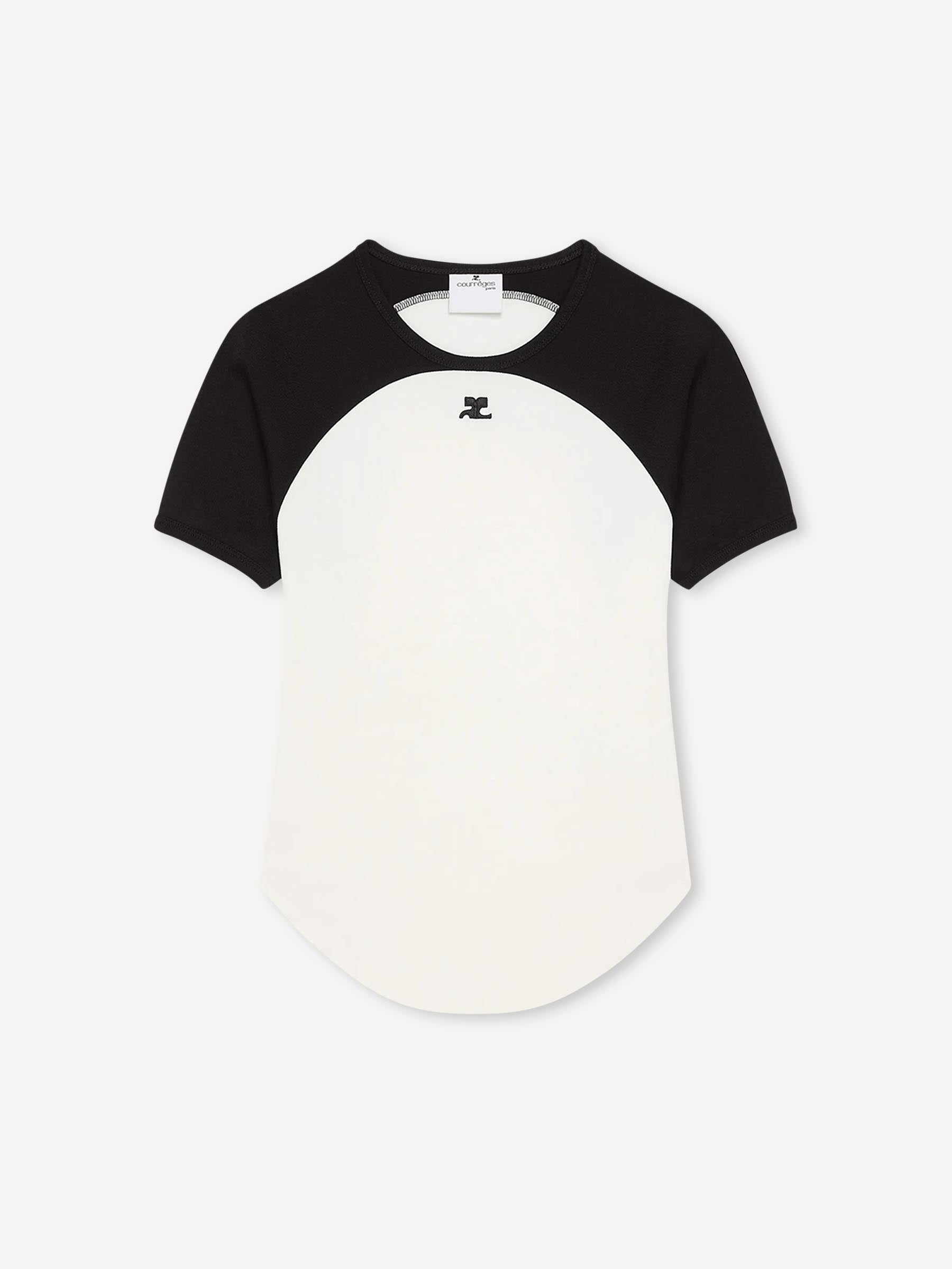 Courrèges Mujer Barcelona Camiseta Bicolor Algodón color Blanco sku 782-001800 01 - Foto 1