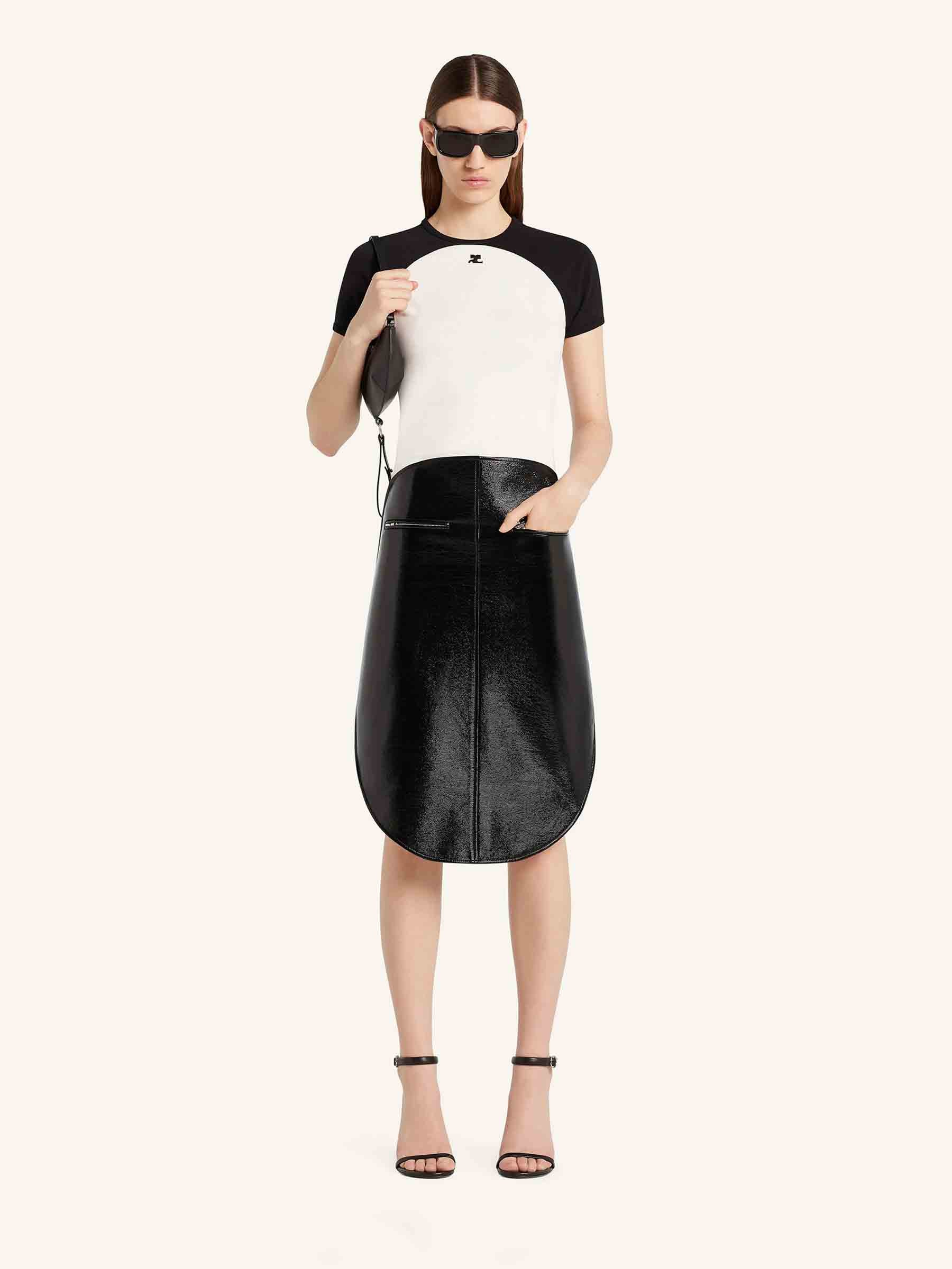 Courrèges Mujer Barcelona Camiseta Bicolor Algodón color Blanco sku 782-001800 01 - Foto 2