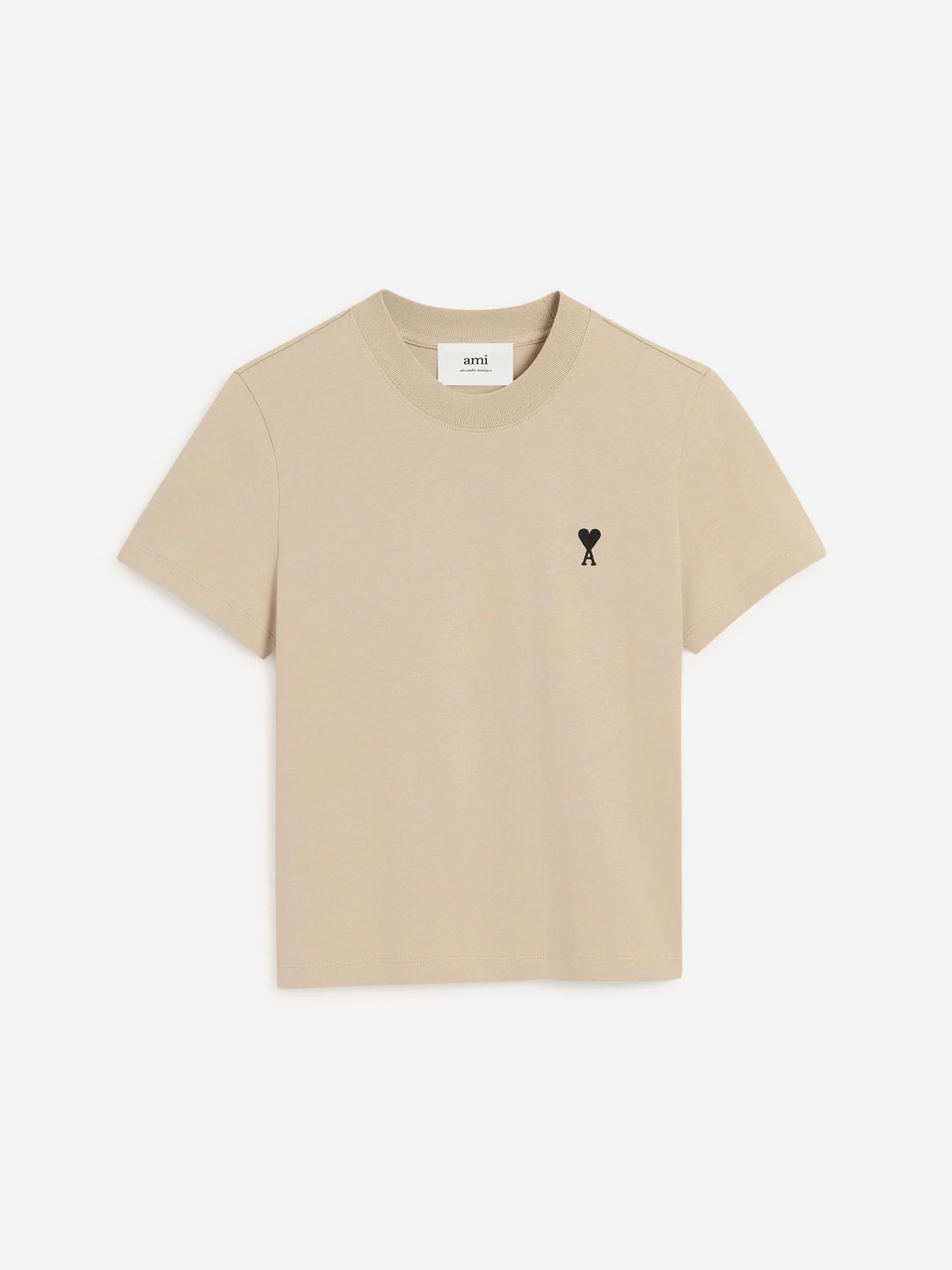 Ami Paris Mujer Barcelona Camiseta Coeur Bordado color Beige sku 782-001801 03 - Foto 1