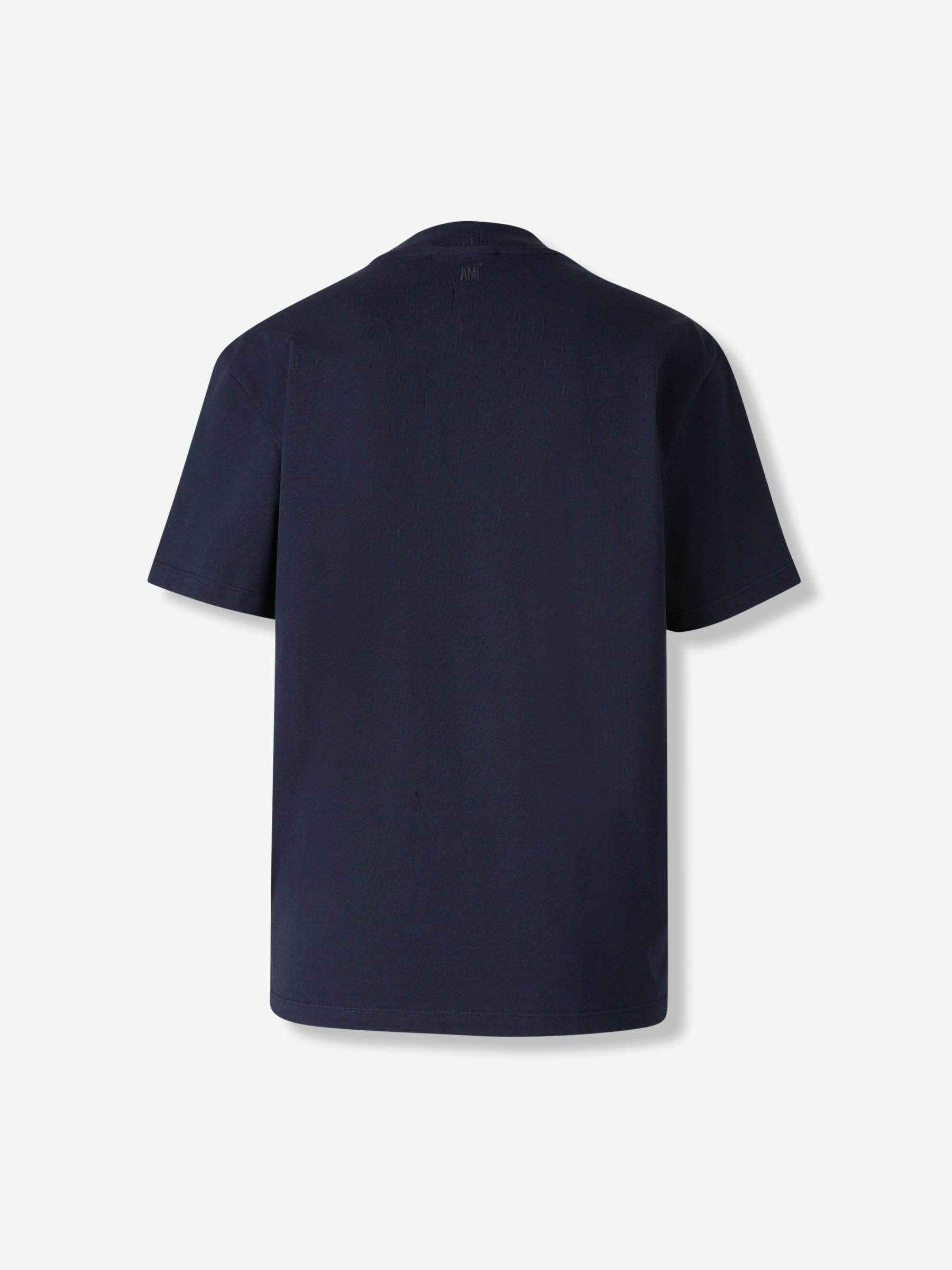 Ami Paris Mujer Barcelona Camiseta Logo Algodón color Azul Marino sku 782-001802 02 - Foto 2