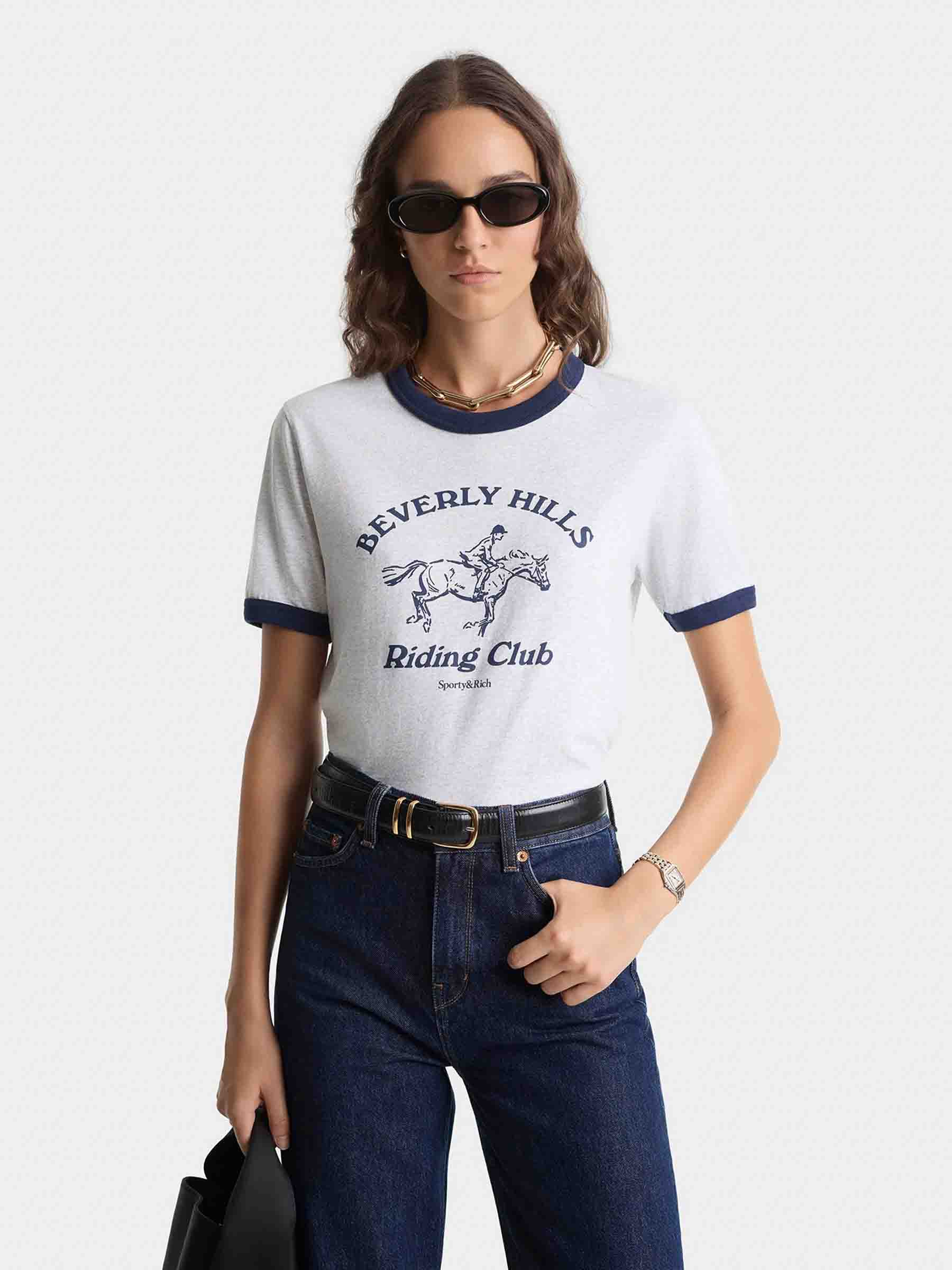 Sporty&Rich Mujer Barcelona Camiseta Cuello Redondo color Gris sku 782-001821 01 - Foto 2