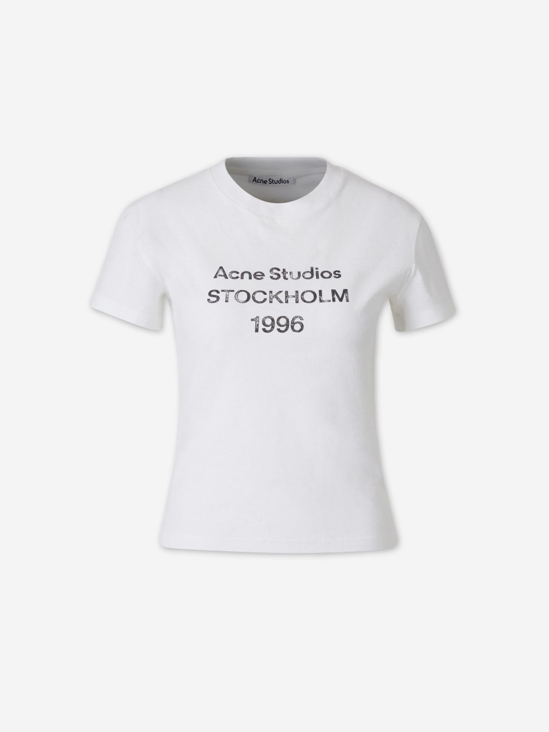 Acne Studios Mujer Barcelona Camiseta Cuello Redondo color Blanco sku 782-001841 01 - Foto 1