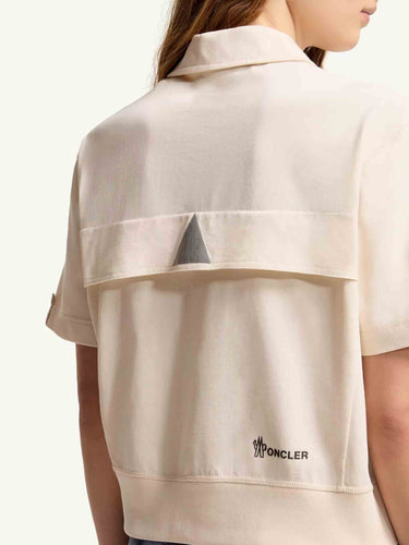 Moncler Grenoble Mujer Barcelona Polo de algodón con parche con logotipo color Beige sku 782-001844 01 - Foto 4