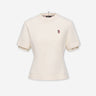 Moncler Grenoble Mujer Barcelona Camiseta de mezcla de algodón con parche con logotipo color Beige sku 782-001845 01 - Foto 1