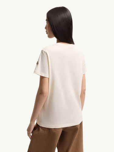 Moncler Mujer Barcelona Camiseta Cuello Redondo color Marfil sku 782-001847 01 - Foto 4