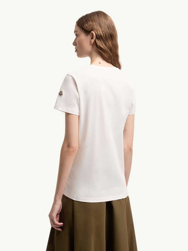 Moncler Mujer Barcelona Camiseta Cuello Redondo color Blanco sku 782-001848 01 - Foto 3