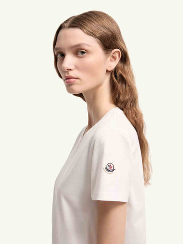 Moncler Mujer Barcelona Camiseta Cuello Redondo color Blanco sku 782-001848 01 - Foto 4