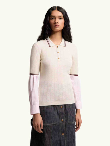 Moncler Mujer Barcelona Polo Punto Algodón color Beige sku 782-001853 01 - Foto 2