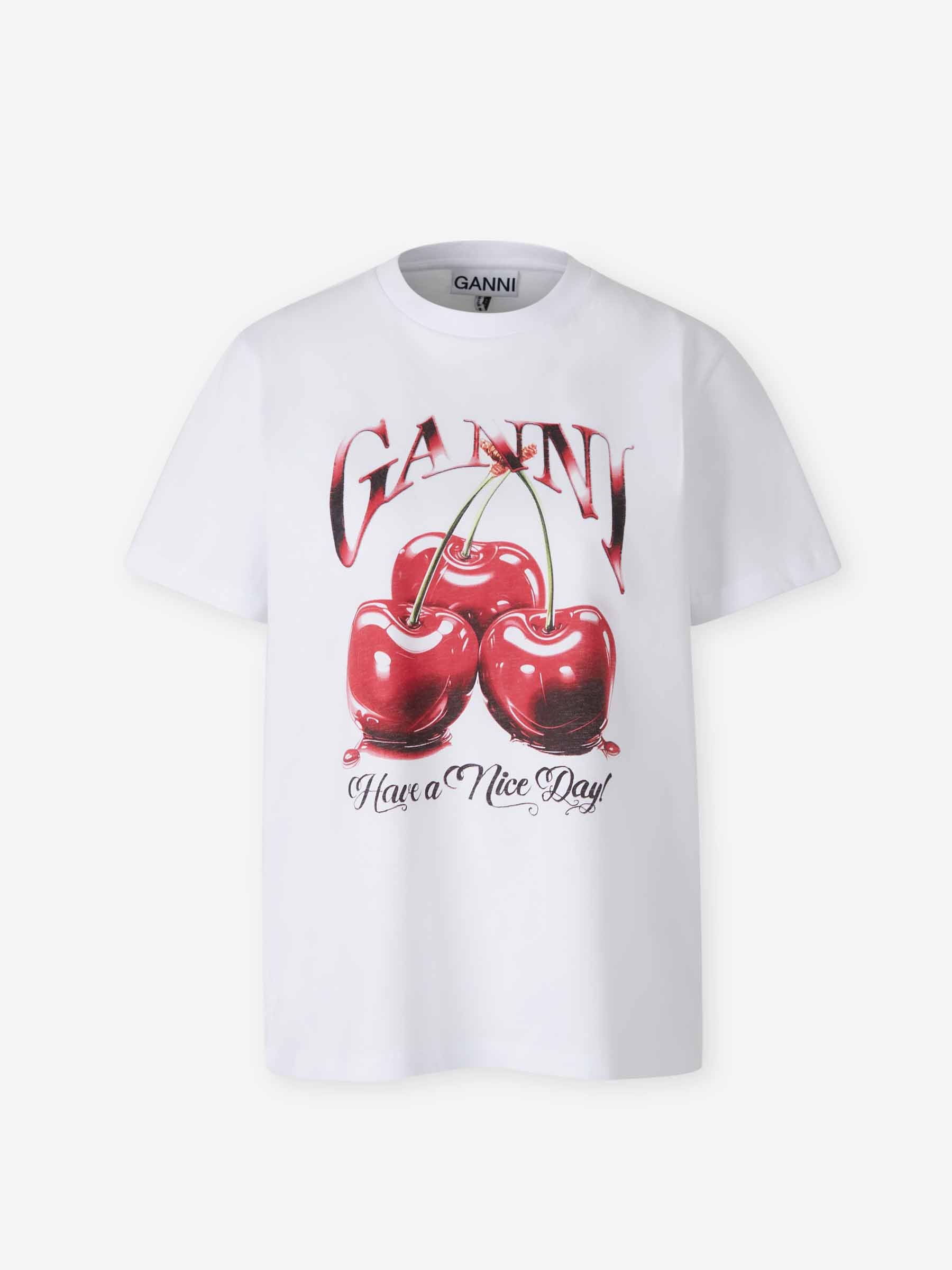 Ganni Mujer Barcelona Camiseta Cuello Redondo color Blanco sku 782-001854 01 - Foto 1