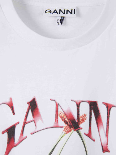 Ganni Mujer Barcelona Camiseta Cuello Redondo color Blanco sku 782-001854 01 - Foto 3