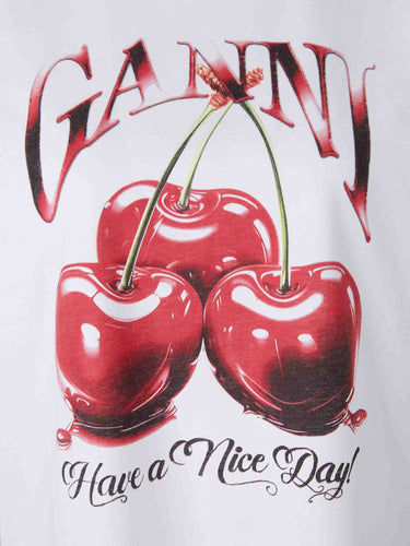 Ganni Mujer Barcelona Camiseta Cuello Redondo color Blanco sku 782-001854 01 - Foto 4