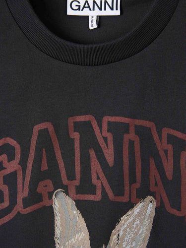 Ganni Mujer Barcelona Camiseta Cuello Redondo color Gris Antracita sku 782-001870 01 - Foto 3