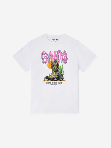 Ganni Mujer Barcelona Camiseta Cuello Redondo color Blanco sku 782-001871 01 - Foto 1