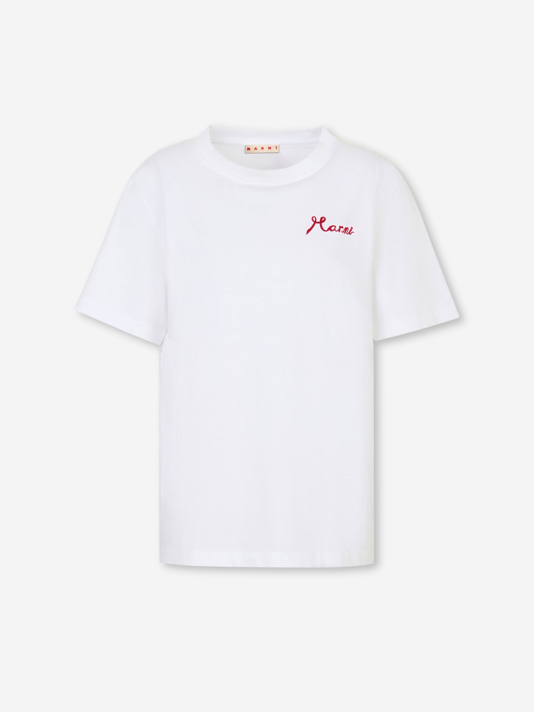 Marni Mujer Barcelona Camiseta Logo Algodón color Blanco sku 782-001874 01 - Foto 1