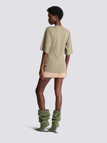 Balmain Mujer Barcelona Camiseta Manga Corta color Verde Militar sku 782-001880 01 - Foto 3