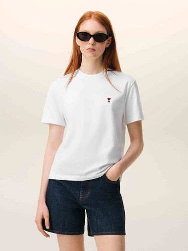Ami Paris Mujer Barcelona Camiseta Logo Algodón color Blanco sku 782-001885 01 - Foto 2