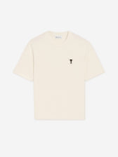 Ami Paris Mujer Barcelona Camiseta Logo Algodón color Crema sku 782-001886 01 - Foto 1