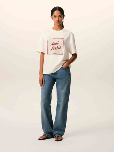 Ami Paris Mujer Barcelona Camiseta Manga Corta de jersey de algodón grueso color Blanco sku 782-001887 01 - Foto 2