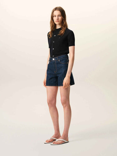Ami Paris Mujer Barcelona Cárdigan Punto Lana color Negro sku 782-001890 01 - Foto 2