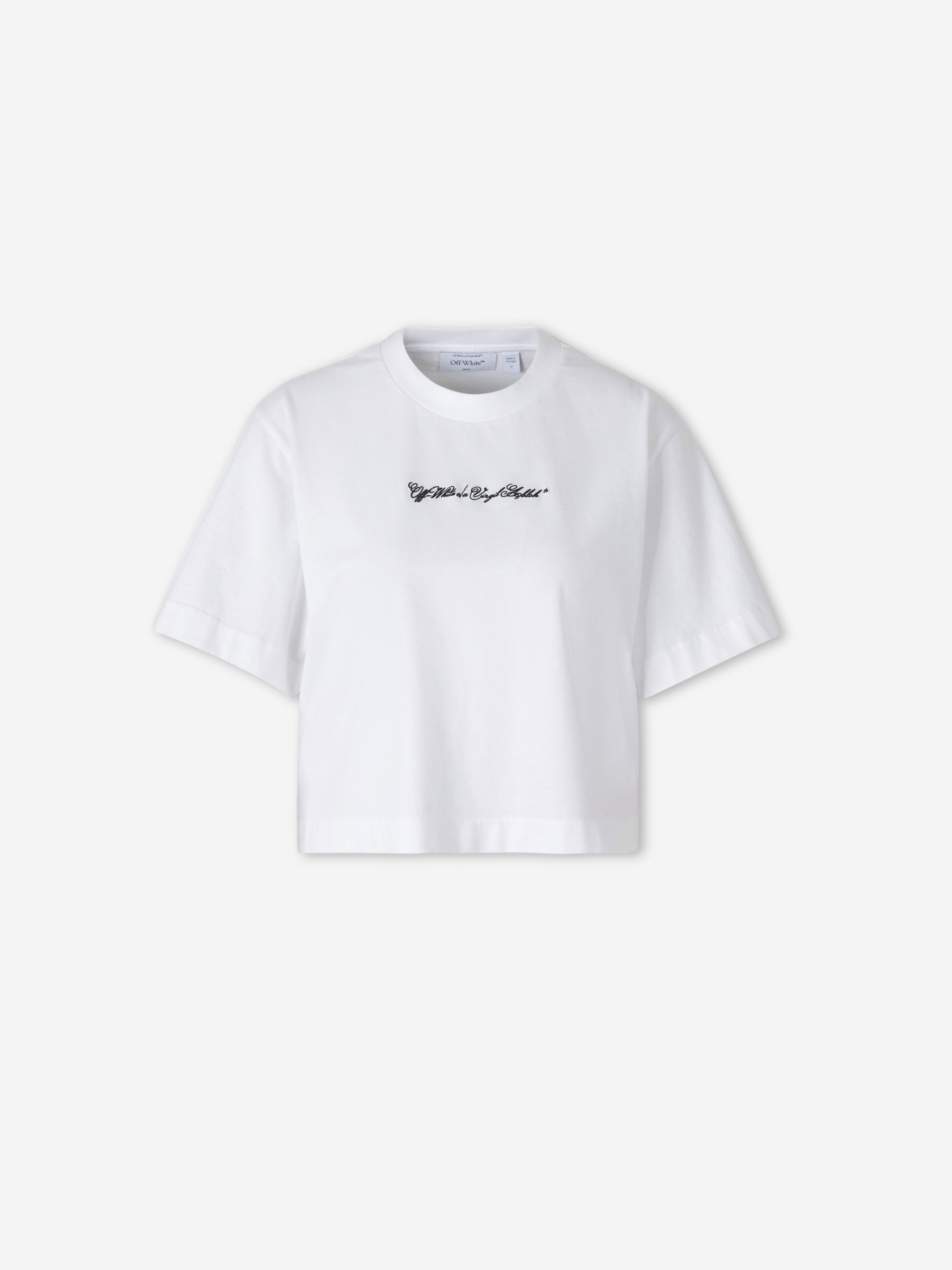 Off-White Mujer Barcelona Camiseta Cropped Cuello Redondo color Blanco sku 782-001894 01 - Foto 1