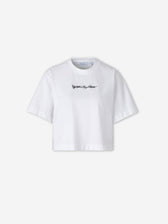 Off-White Mujer Barcelona Camiseta Cropped Cuello Redondo color Blanco sku 782-001894 01 - Foto 1