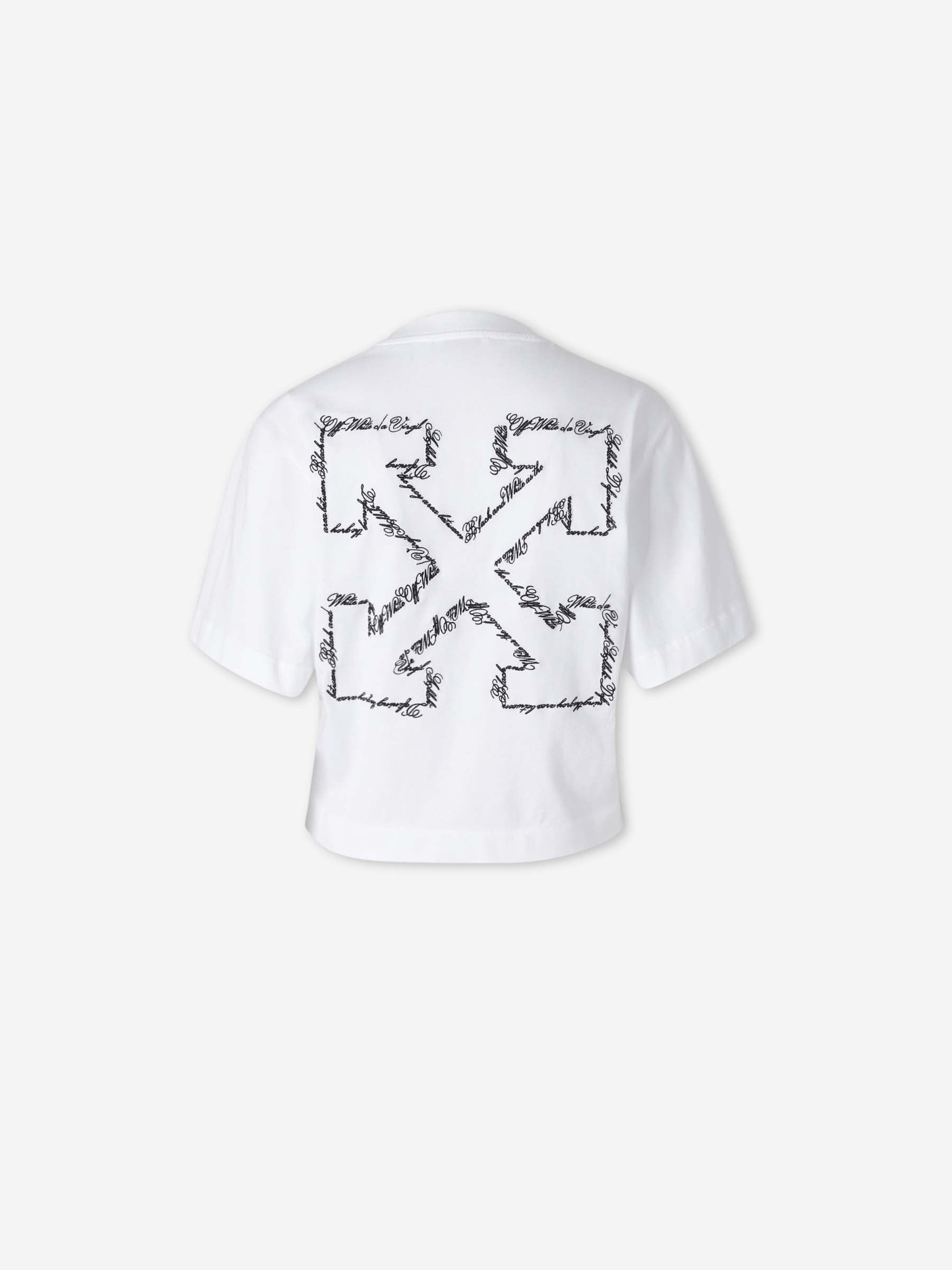 Off-White Mujer Barcelona Camiseta Cropped Cuello Redondo color Blanco sku 782-001894 01 - Foto 2