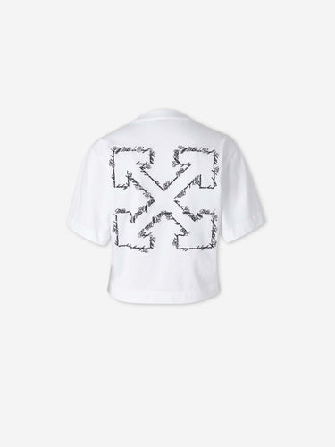 Off-White Mujer Barcelona Camiseta Cropped Cuello Redondo color Blanco sku 782-001894 01 - Foto 2