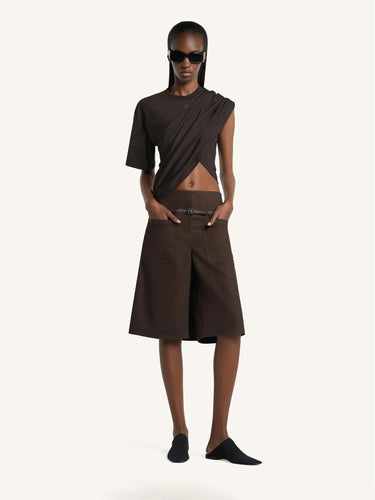Courrèges Mujer Barcelona Camiseta Asimétrica Twist color Marrón Oscuro sku 782-001896 02 - Foto 2