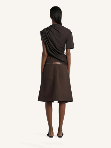 Courrèges Mujer Barcelona Camiseta Asimétrica Twist color Marrón Oscuro sku 782-001896 02 - Foto 3