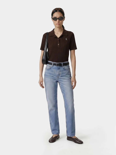 Sporty & Rich Mujer Barcelona Polo Acanalado SRC color Marrón Oscuro sku 782-001906 01 - Foto 2