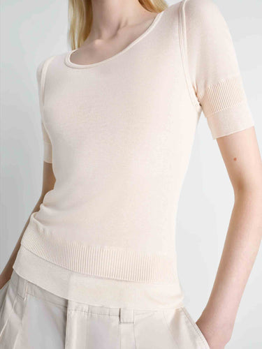 Lemaire Mujer Barcelona Camiseta Punto L'oeil color Beige sku 782-001947 01 - Foto 3