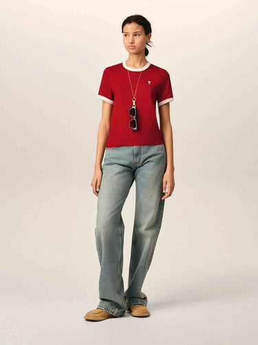 Ami Paris Mujer Barcelona Camiseta Manga Corta color Rojo sku 782-001949 01 - Foto 2