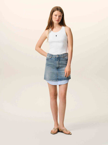 Ami Paris Mujer Barcelona Camiseta Tirantes Logo color Blanco sku 782-001950 01 - Foto 2