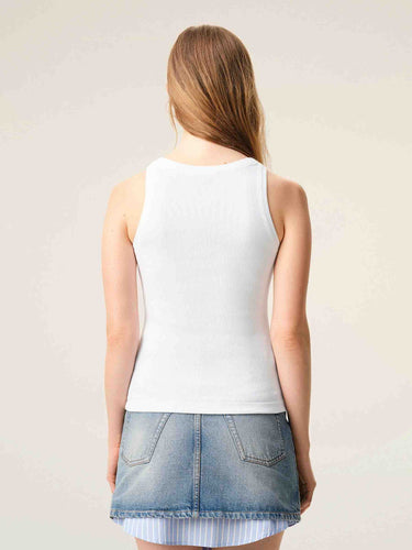 Ami Paris Mujer Barcelona Camiseta Tirantes Logo color Blanco sku 782-001950 01 - Foto 3