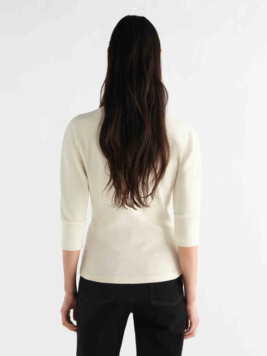 Lemaire Mujer Barcelona Camiseta Punto Ascot color Marfil sku 782-001953 02 - Foto 3