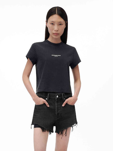 Alexander Wang Mujer Barcelona Camiseta Logo Cropped color Negro sku 782-001969 01 - Foto 4