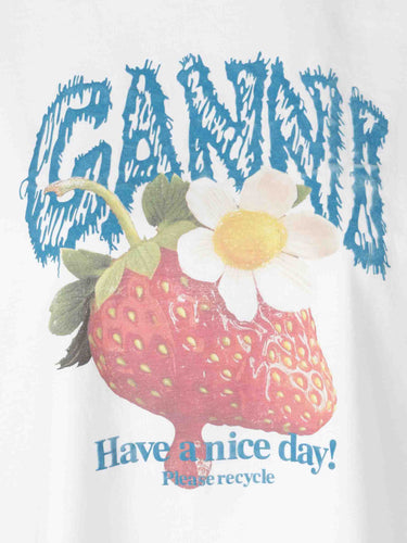 Ganni Mujer Barcelona Camiseta Manga Corta Fresa color Blanco sku 782-001976 01 - Foto 3