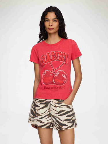 Ganni Mujer Barcelona Camiseta Manga Corta Cerezas color Rojo sku 782-001977 01 - Foto 2