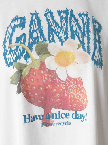 Ganni Mujer Barcelona Camiseta Manga Larga Fresa color Blanco sku 782-001983 01 - Foto 3