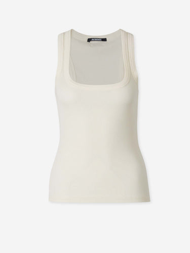 Jacquemus Mujer Barcelona Top Tirantes Canalé color Crema sku 782-001988 01 - Foto 1