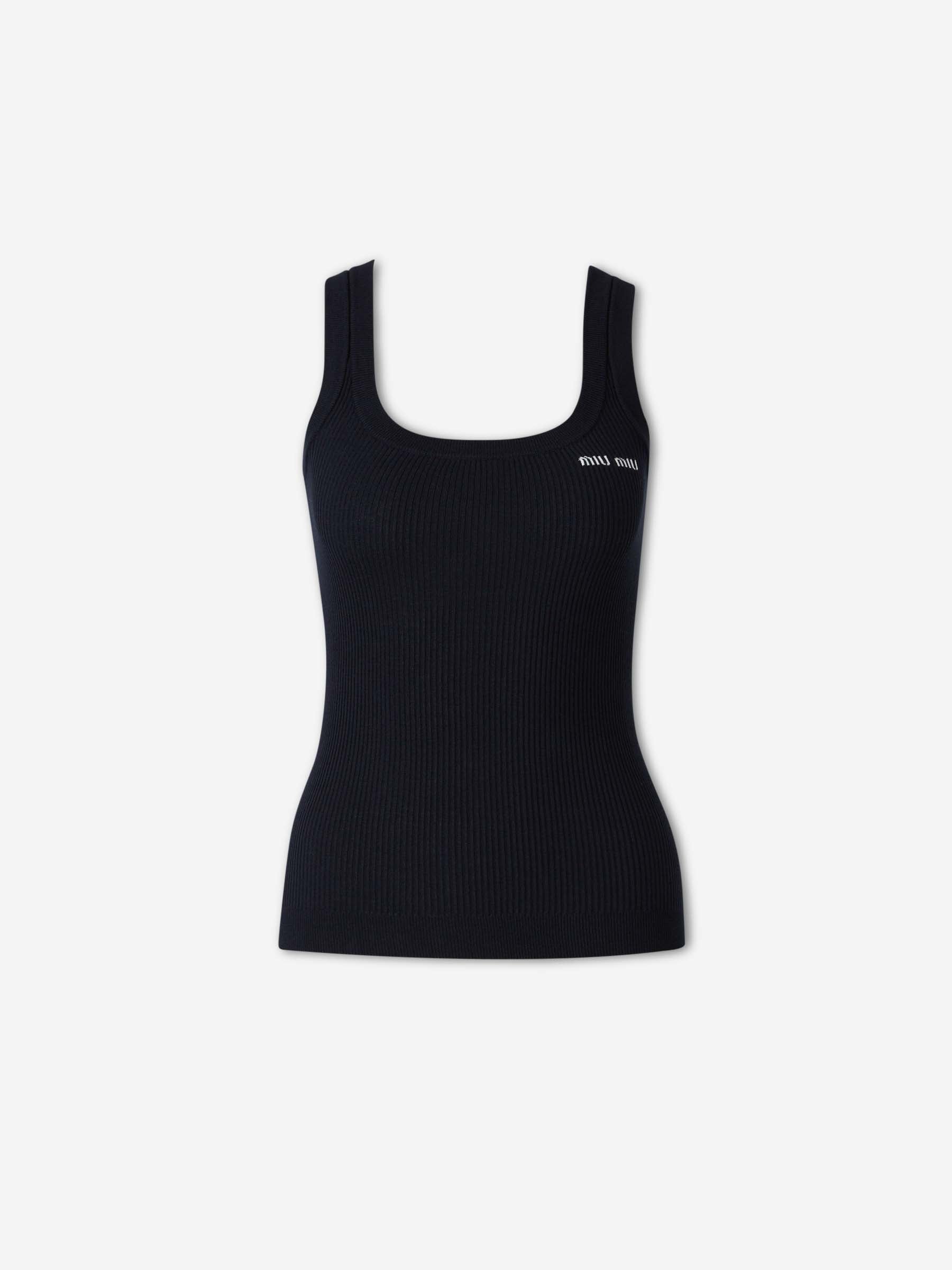 Miu Miu Mujer Barcelona Top Tirantes Logo color Negro sku 782-001996 01 - Foto 1